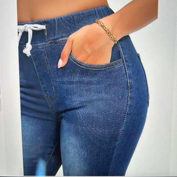 Drawstring skinny jeans - Picture 4 of 8